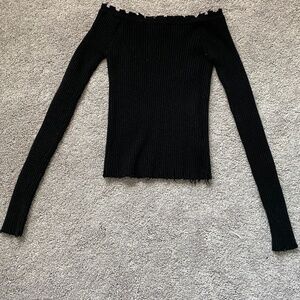 Off The Shoulder Thick Black Top